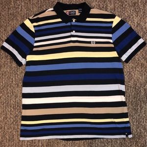 Chaps polo striped blue shirt only worn a once.
